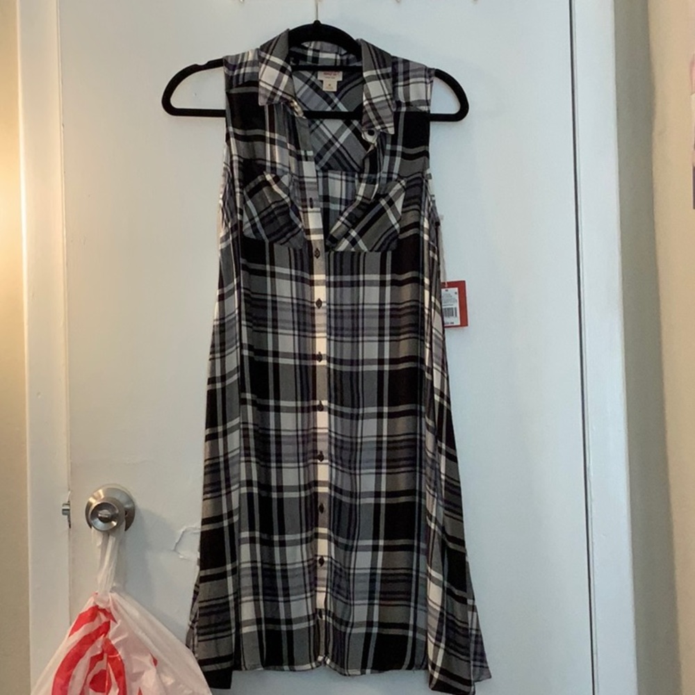 Black and white plaid summer dress